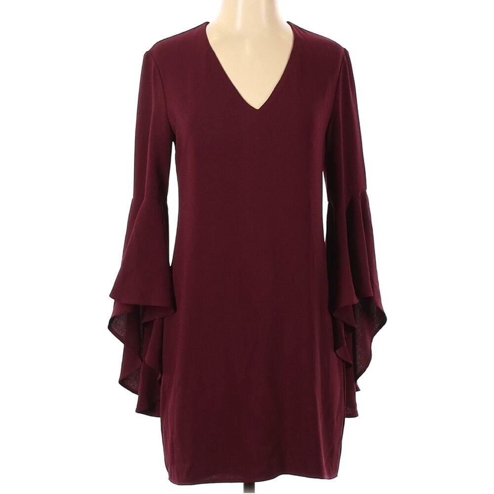 Charles Henry Bell Sleeve Maroon Dress Size XS